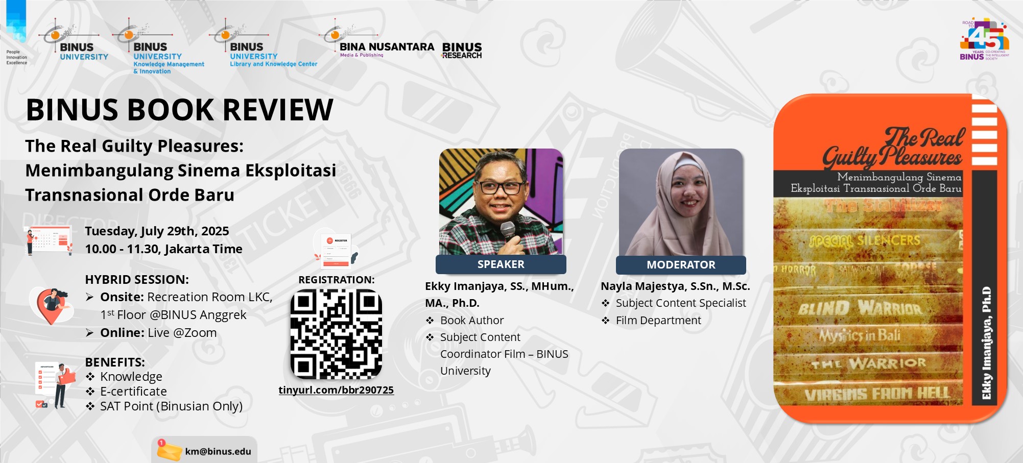 BINUS Book Review: The Real Guilty Pleasures: Menimbangulang Sinema Eksploitasi Transnasional Orde Baru